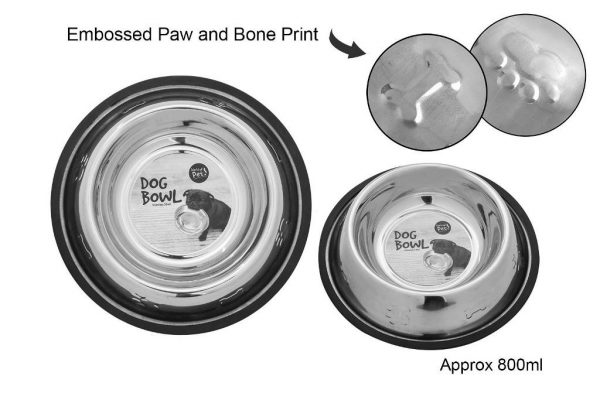 Embosed Anti Skid Dog Bowl 25cm 800ml