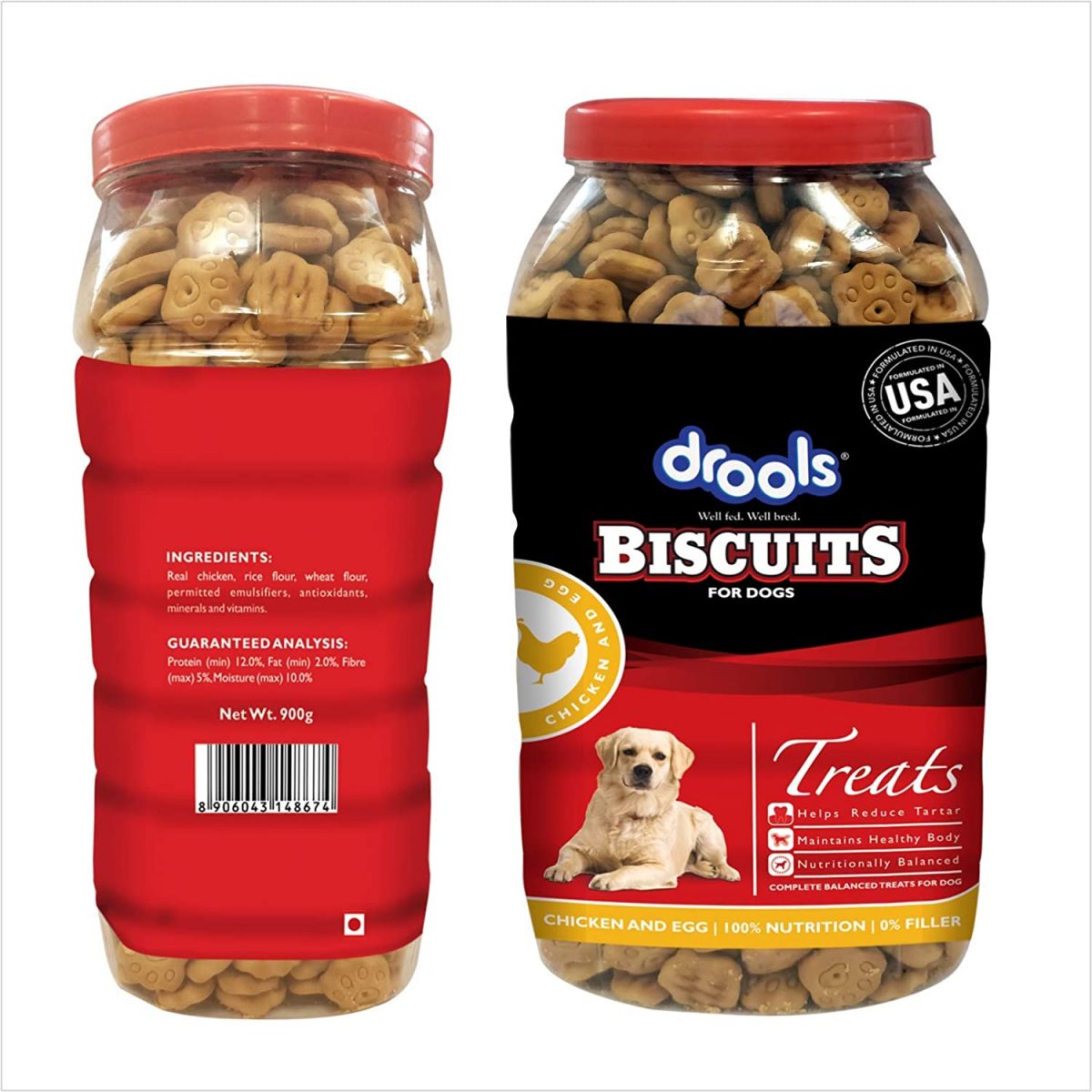 Drools Chicken & Egg Biscuit Dog Treats – 800g