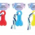 Pets Small Dog & Puppy Rubber Rope Toy 3 Colours