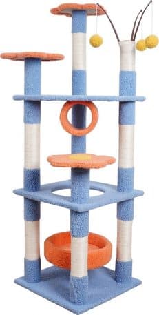 Compact Cat Tree with Teasing Ball – Ideal for Small Spaces | Petsforhomes Mauritius