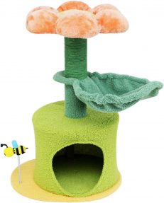 Large Cat Climbing Frame with Jumping Platform & Flower Scratching Toy – Multi-Cat Play Tower
