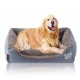 Dog Bed Warm Comfortable Plush Bedding - Grey - Extra Large