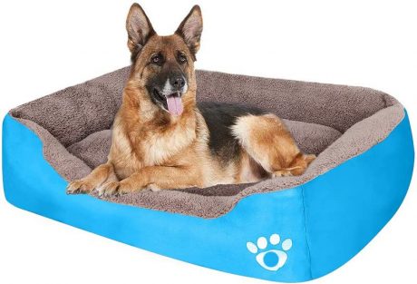 Dog Bed Warm Comfortable Plush Bedding - Blue - Extra Large