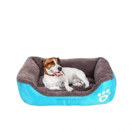 Dog Bed Warm Comfortable Plush Bedding - Blue - Medium