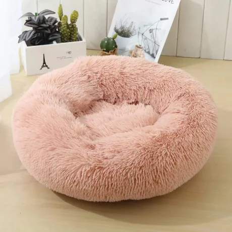 Soft Calming Donut Bed - Premium Quality For Dogs & Cats - Pink - Small